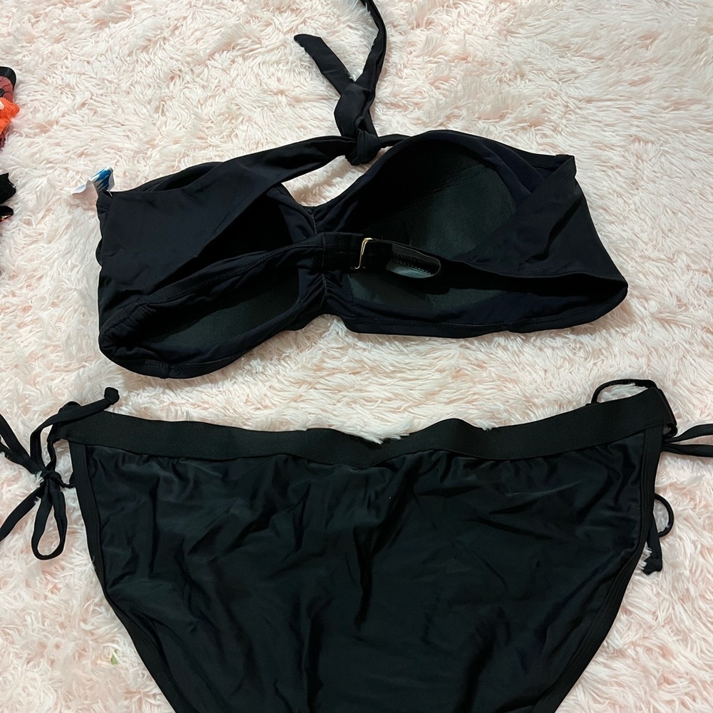 Metallic and black swim suit